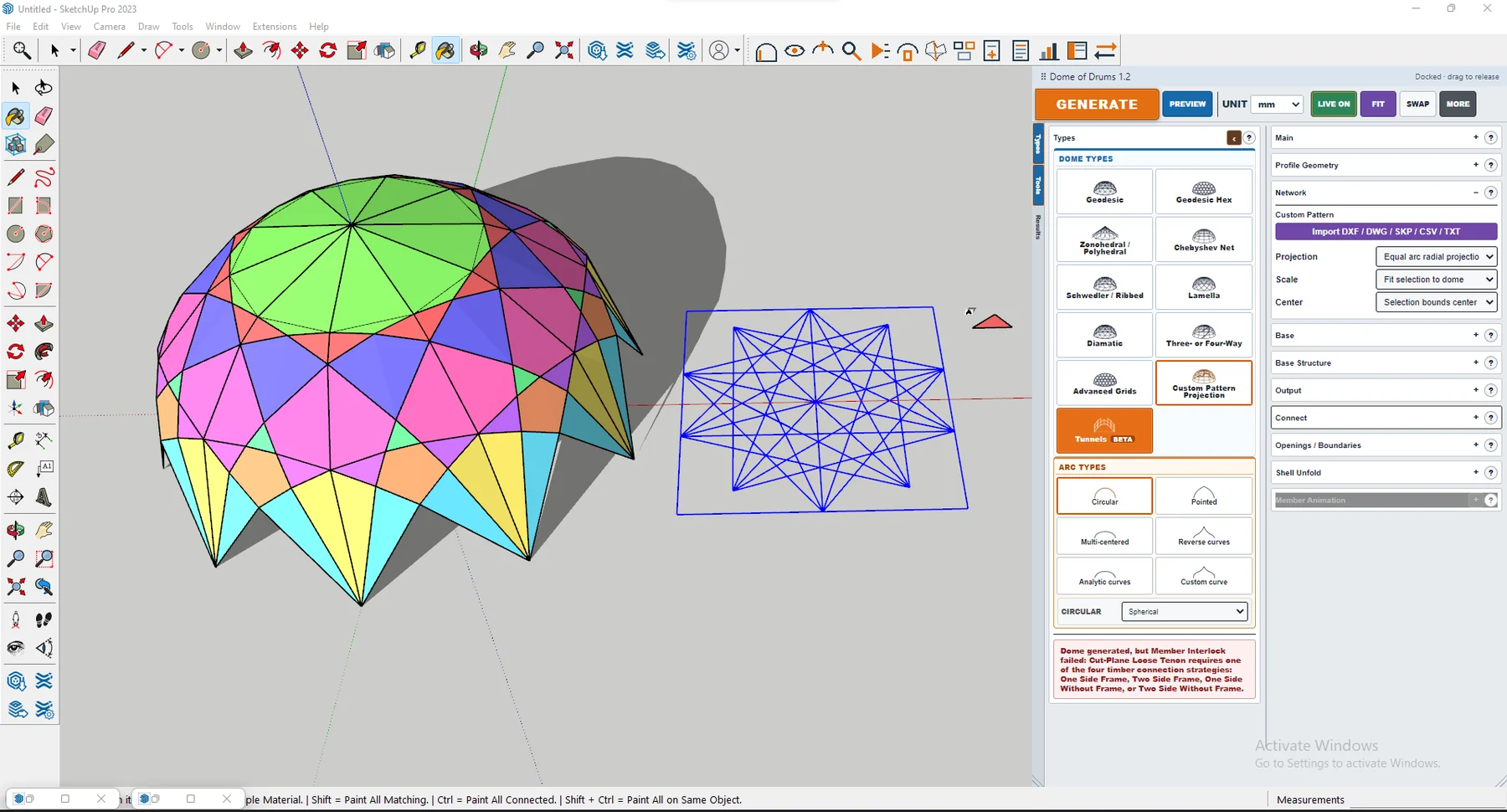 Custom pattern projection