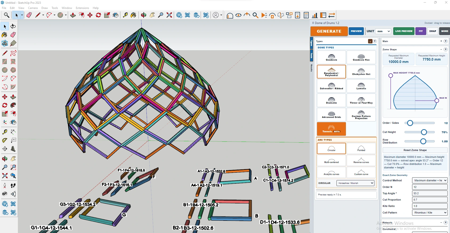 Zome shape interface